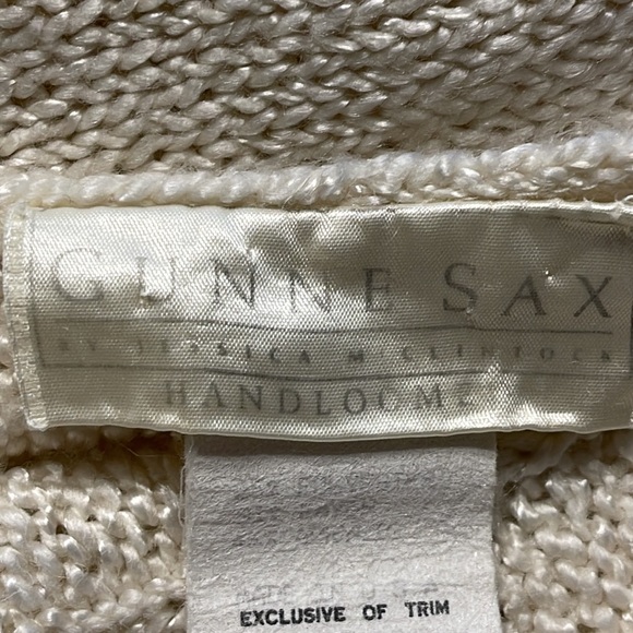 GORGEOUS RARE VINTAGE Gunne Sax Handloome cream sweater size S - Picture 8 of 9